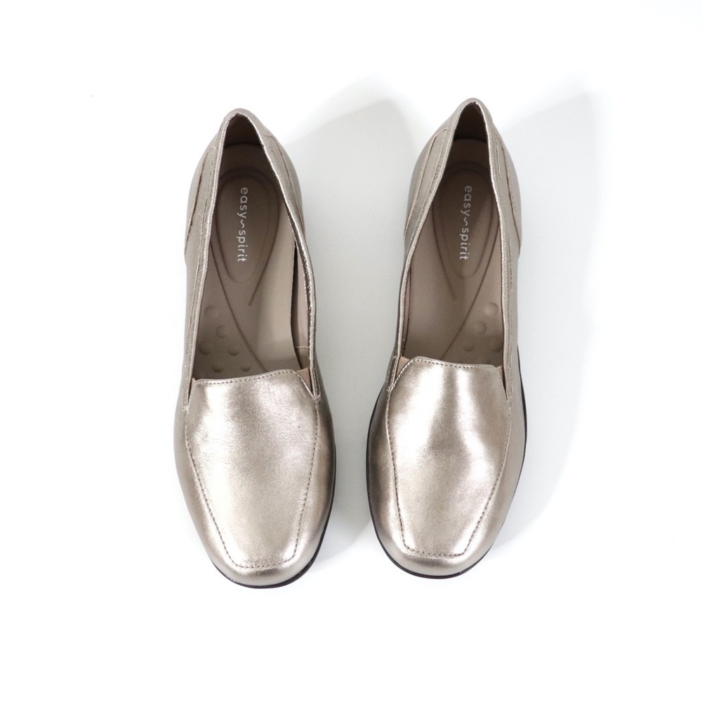 Easy Spirit Devitt Bronze Metallic Leather Slip-On Loafers Shoes Size 7.5 - Picture 3 of 8